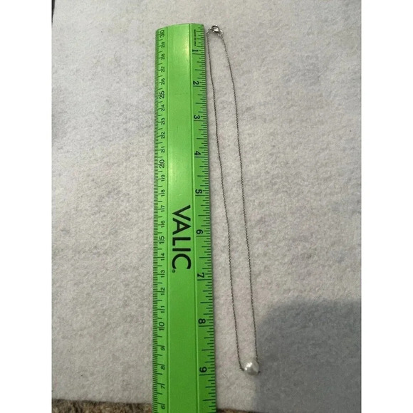 Sterling Silver Cable Chain Cultured Pearl 18 Inch Necklace 925 Lobster Clasp - Picture 4 of 4